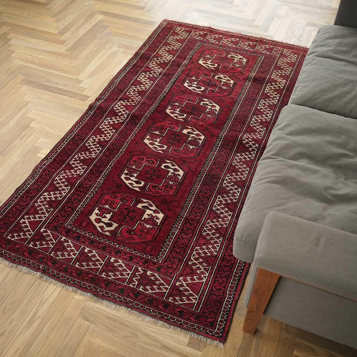 215cm x 310cm ペルシャ 手作り ナイン トルクメン ラグ