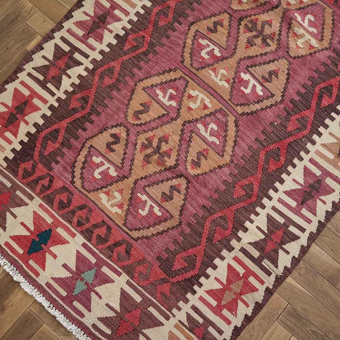 【クリアランスセール】キリム 127cm×220cm No. 1432-1028 クリアランスセール】キリム 127cm×220cm No. 1432-1028