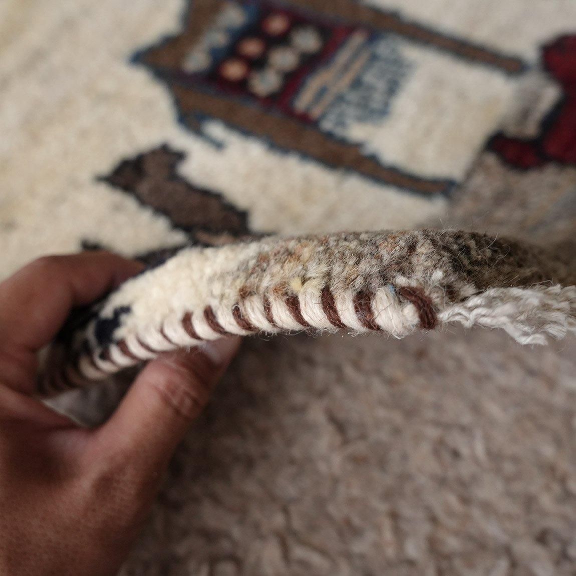 【クリーニング済み】ヴィンテージ◆ナチュラルカシュガイギャッベ istanbulbazaar