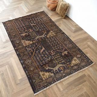 ペルシャ絨毯 バルーチ 手織り 163x94 ウール Persia Baluch ペルシャ絨毯【No.111 Baluch】ボトル型バルーチ - M-Trading