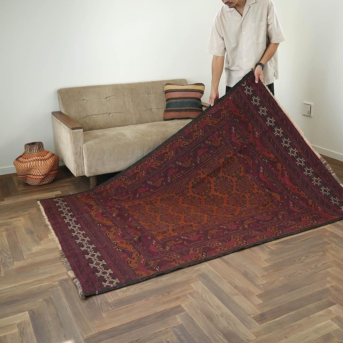 壁画のような鳥たちアドレスガンドキリム191×128cm【送料無料】 - inie