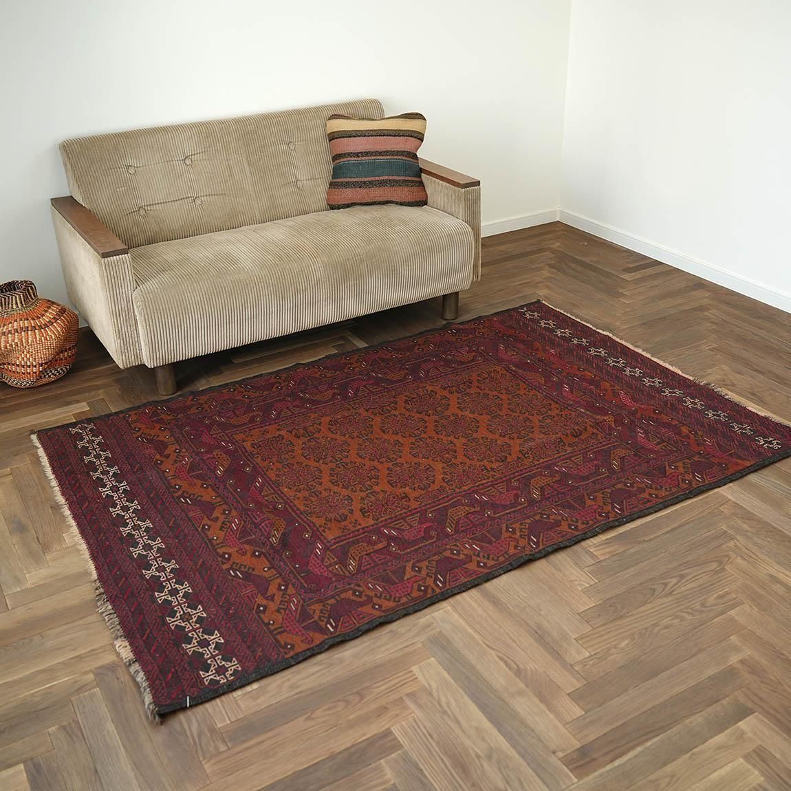 壁画のような鳥たちアドレスガンドキリム191×128cm【送料無料】 - inie