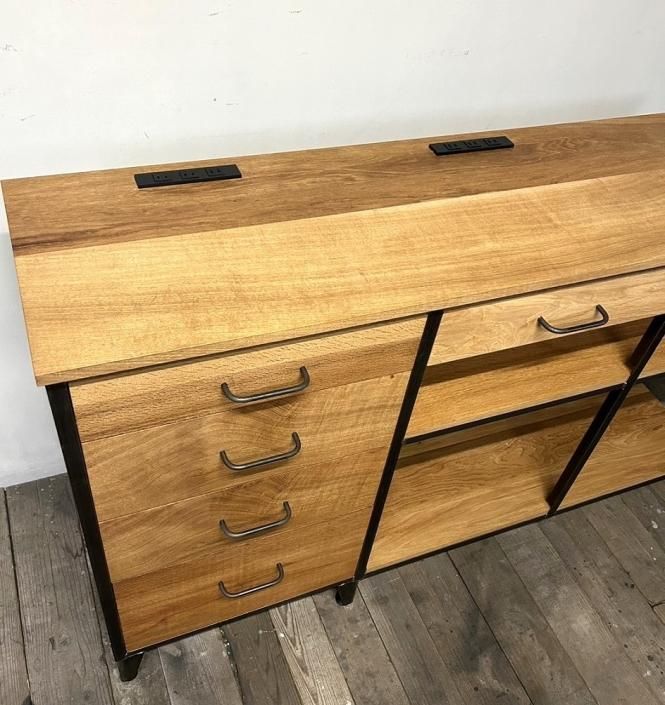 オーダー家具・C-399 ナラ材のオーダーチェスト（食器収納