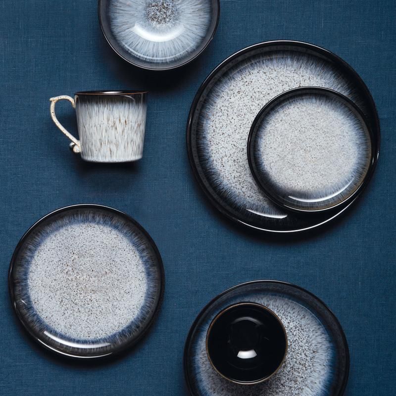 新品　Denby デンビー　Halo ヘイロー　スペックル　長方形プレート S DENBY ヘイロー ブレックファーストプレート 4枚セット