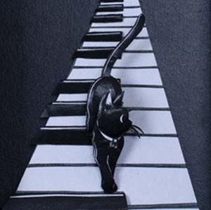 ねこふんじゃった/鍵盤3枚/黒猫1枚/詳細なテキスト付き ねこふんじゃった/鍵盤3枚/黒猫1枚/詳細なテキスト付き