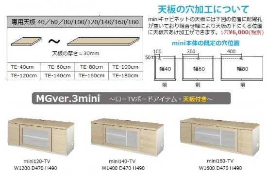 壁面収納すえ木工MG-3 ミニシリーズ mini80-H(天板別売) W800×D470