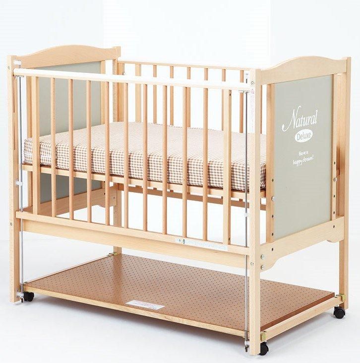 ベビーベッドのレンタルなら双葉堂 お届け 組立 回収すべて無料 立ちベッドタイプベビーベッド ナチュラルdx プラス 収納棚付き