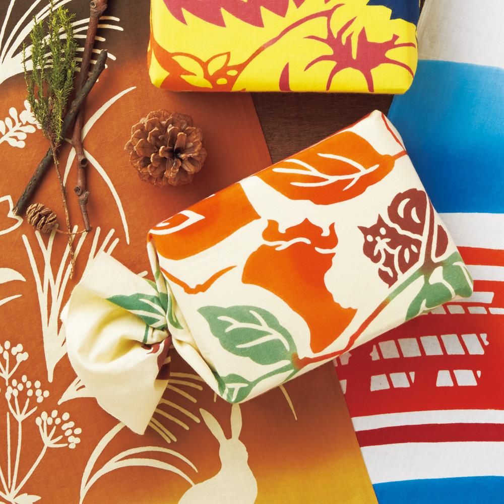 甘柿渋柿｜手ぬぐい｜【Kenema】秋の食べ物｜JIKAN STYLE（ジカン