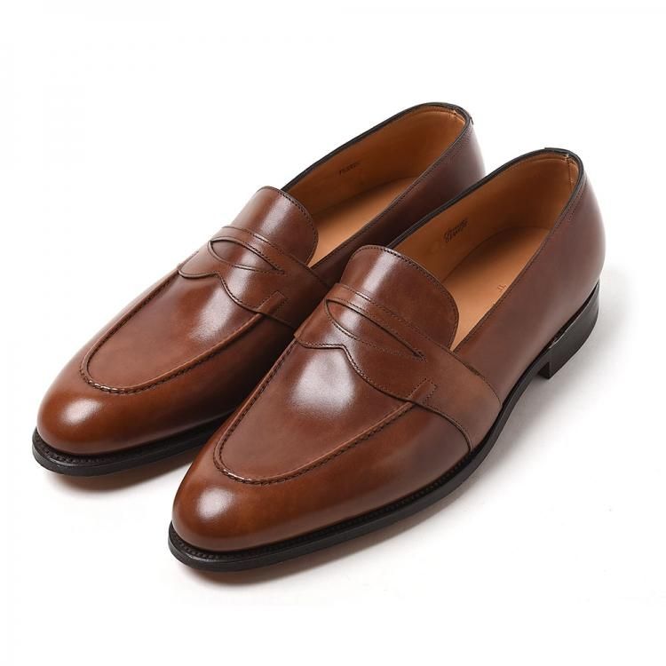 美品 ジョンロブ JOHN LOBB ローファー FENCOTE フェンコート カーフレザー 革靴 メンズ イングランド製 8(26.5cm相当) ブラウン