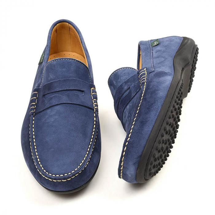 パラブーツ CABRIO DAMIER VEL BLEU ドライビングシューズ パラブーツ CABRIO DAMIER VEL BLEU ドライビングシューズ