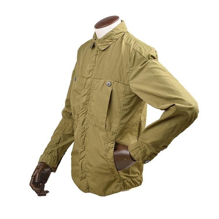 TRANSIT トランジット O240-04 ナイロンシャツ オリーブ メンズ | 販売店 | (有)シューズサロンなとりや