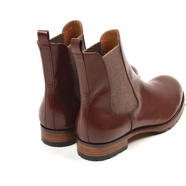 chausser ダークブラウン レザー ブーツ　26.0 定価85,800円 2Wayで楽しめるZIPブーツ】ショセ C-706ZP ダークブラウン