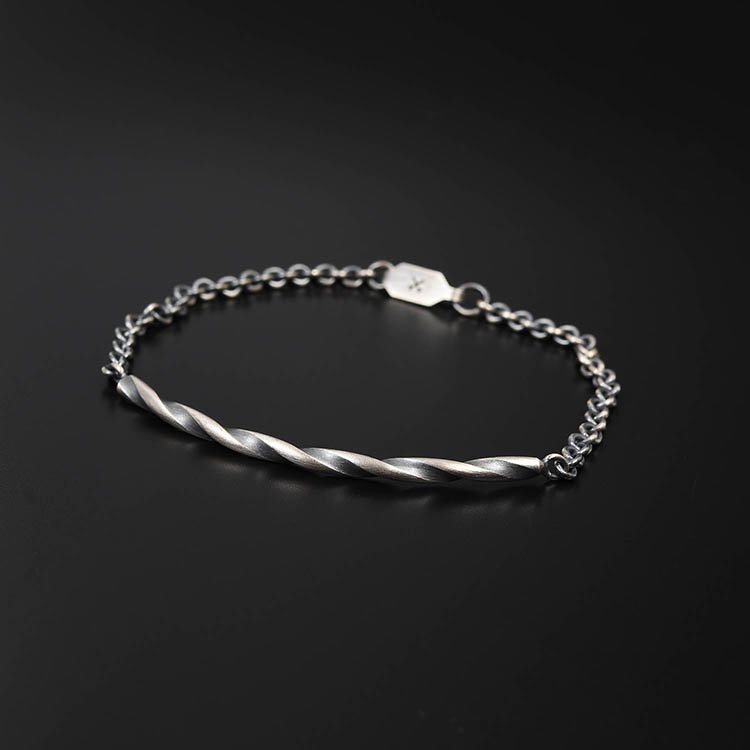 塼ɥ٥ Rotary Chain Brecelet Brushed Silver