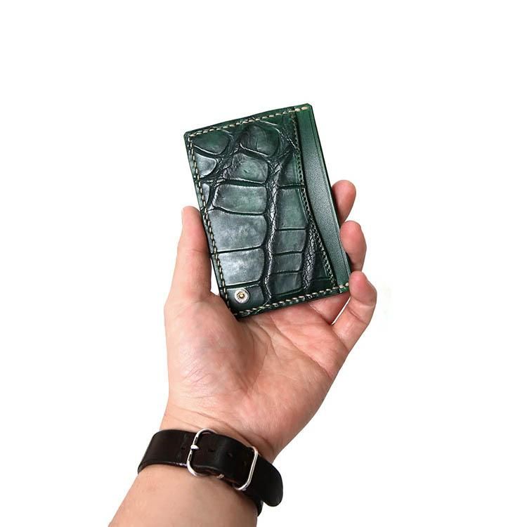 MOTO CA5 ヌメクロコ×ハンドダイ カードケース (グリーン MOTO CA5 ヌメクロコ×ハンドダイ カードケース (グリーン