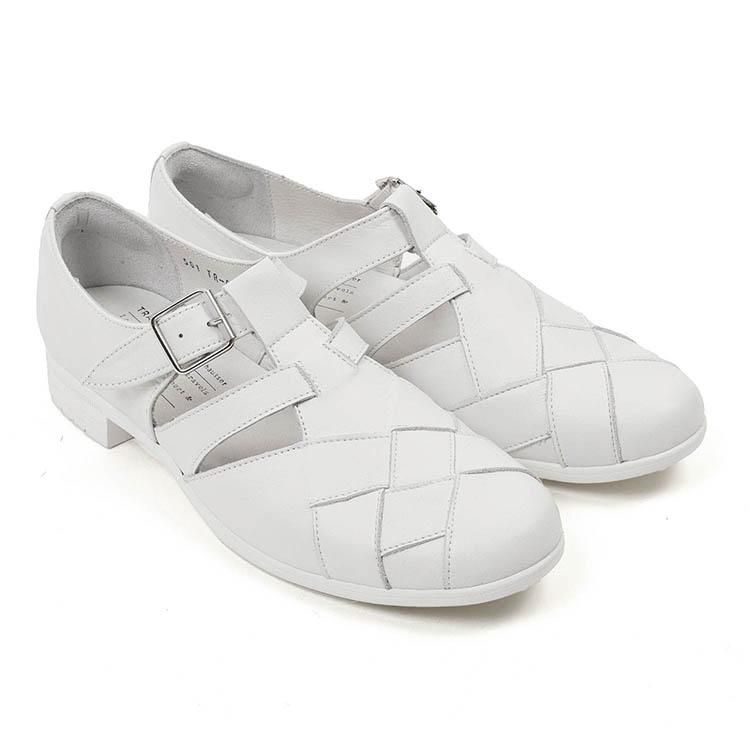 防水レザー】 トラベル TR-029 MESH STRAP SHOES WH