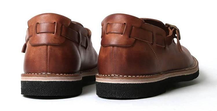 もも MOTO 7073 ITALIAN COW ベルトスリッポン (BROWN)