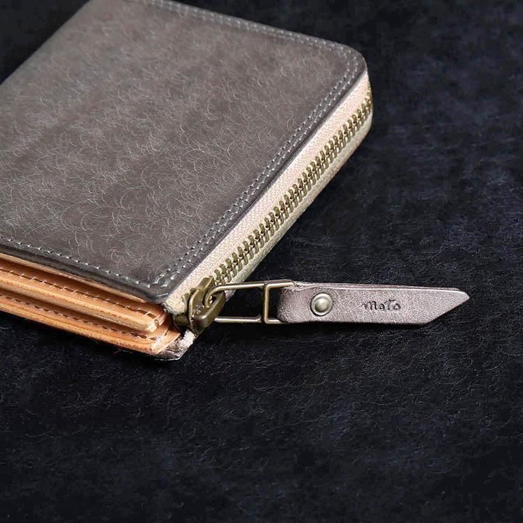 象革】MOTO FW4 エレファント コンパクトジップウォレット (GRAY)