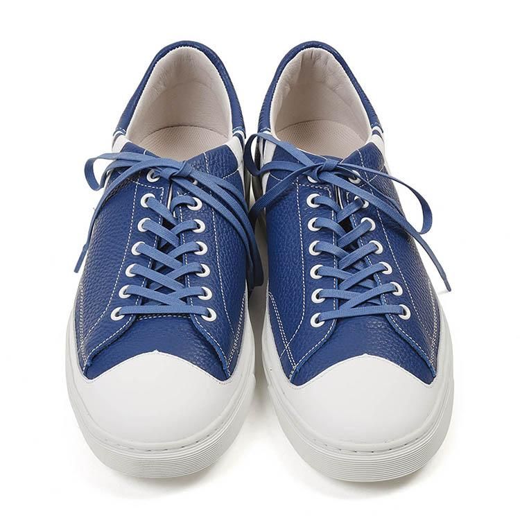 マルタンマルジェラ　22 パンチ レザースニーカー43 インディゴブルー　注-踵 Martin Margiela 22 (マルタンマルジェラ)スニーカー43ブルー マルタン