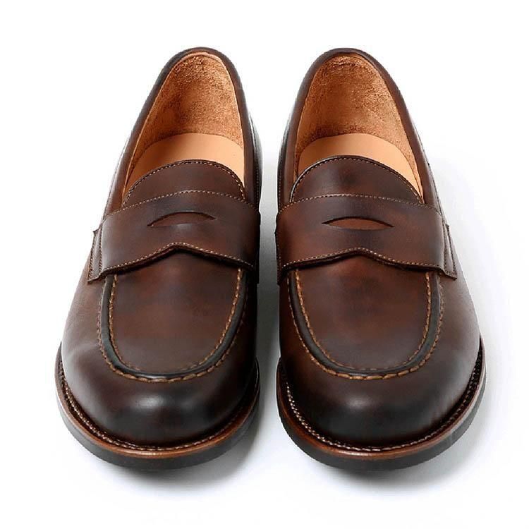 未使用　ベイクルーズ　MOTO 革靴　日本製　ローファー MOTO 2503 コインローファー コルクソール ラティーゴ ダークブラウン