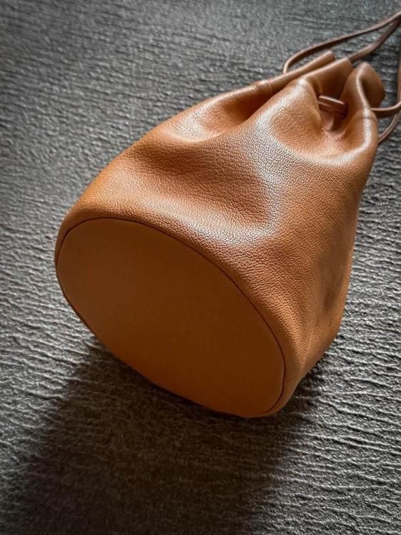 MOTO BAG70 ゴートレザー巾着ポーチ(NATURAL)-Natoriya