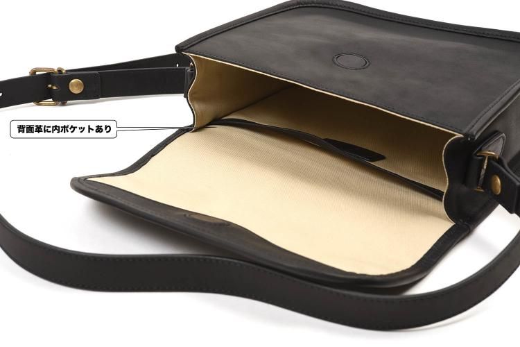 ショルダーバッグ　新品 BAG72 ≪BLACK≫ OILED COW LEATHER FLAP MINI SHOULDER BAG