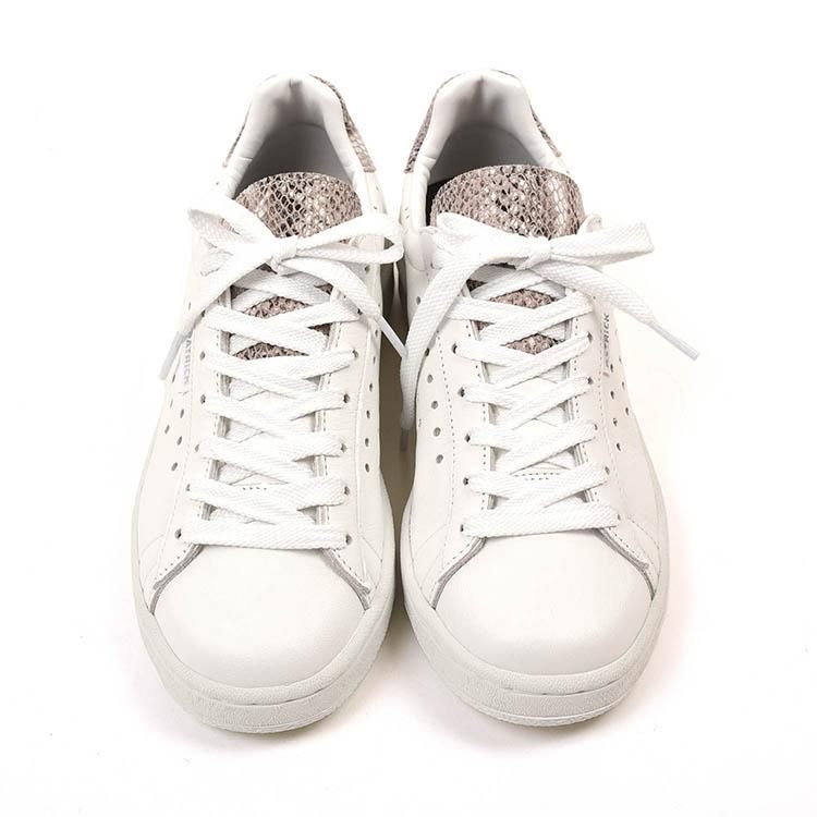 PATRICK QUEBEC-MI WHT (ヘビ)｜日本製ホワイトレザースニーカー