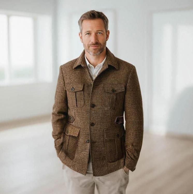 英国ハリスツイードの気品を纏う CORDINGS サファリジャケット