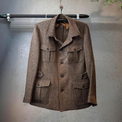 CORDINGS JKP661-HTHarris Tweed Safari JacketBROWN ()  եꥸ㥱å ϥꥹĥ ǥ󥰥<img class='new_mark_img2' src='https://img.shop-pro.jp/img/new/icons14.gif' style='border:none;display:inline;margin:0px;padding:0px;width:auto;' />