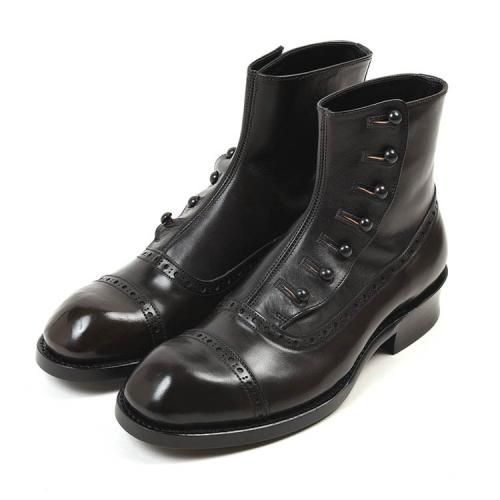 ショセ カウレザーキルトメダリオンショートブーツ新品　ブラック23.5 chausser ショセ カウレザー キルト メダリオン ショート ブーツ c