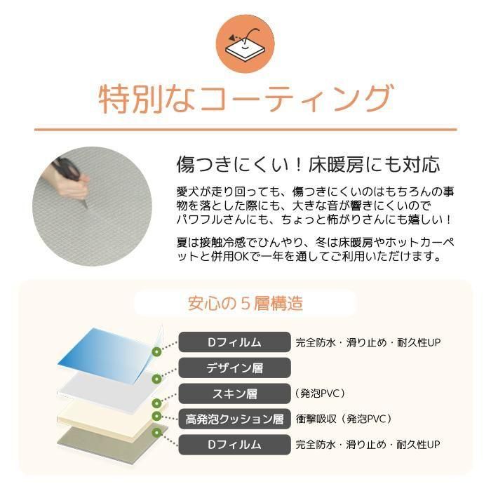 dfang ディパン ペットプレイマット【厚み5mm ラグタイプ】4色