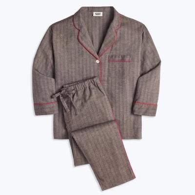 ۤΤ겹SLEEPY JONES<br>ǥ/Marina Pajama Set/Brown Herringbone Flannel