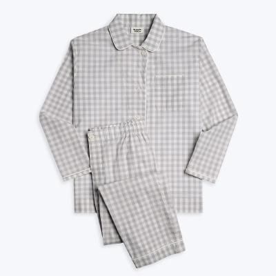 SLEEPY JONES<br>ǥ/Bishop Pajama Set/Large Grey Gingham