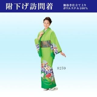 Mimo　踊り用着物　余興　ラメ 着物 踊り用小紋 胴抜仕立上がり ベージュ/紫 桜 - 舞踊衣装