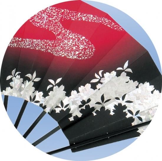 舞扇子(まいせんす) 扇子 踊り用 日本の踊り 扇子箱入 ホログラム箔 赤