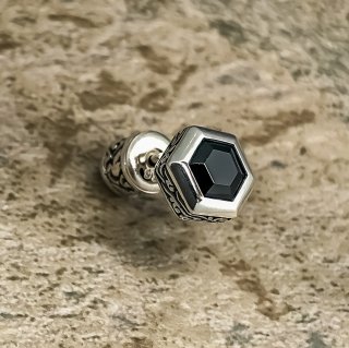 奨ɡӡإ󡦥ԥʥ֥åCZ : Jeweled Ivy Hexagon Stud (Black CZ)