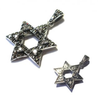 塼å塦̡ʥۥ磻CZ : Jewish Star L (White CZ)