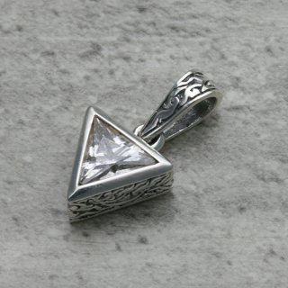 奨ɡӡȥ饤󥰥롦ڥȡʥۥ磻CZ : Jeweled Ivy Triangle Pendant (White CZ)