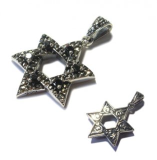 塼å塦̡ʥ֥åCZ : Jewish Star L (Black CZ)