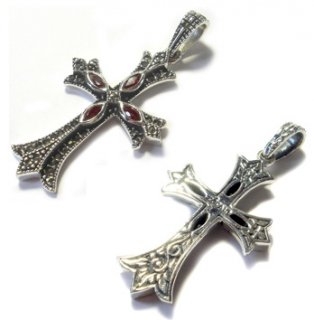 ޡȡ󡦥ӡʥͥåȡ : Marcasite Cross on Cross S (Garnet)