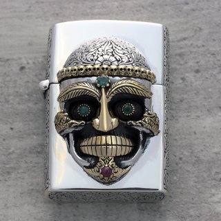 ٥󡦥󥯡롦åݡʥС : Tibetan Monk Skull Zippo (Silver)
