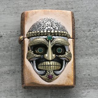 ٥󡦥󥯡롦åݡʥ֥󥺡С : Tibetan Monk Skull Zippo (Bronze & Silver)