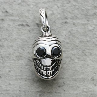 奨ɡ٥󡦥ޥ롦롦㡼ʥ֥åCZ : Jeweled Tibetan Smile Skull Charm (Black CZ)