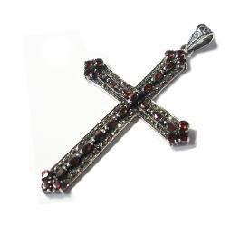 ƥޡȡ͡ʥͥåȡ : Antique Marcasite Cross M (Garnet)