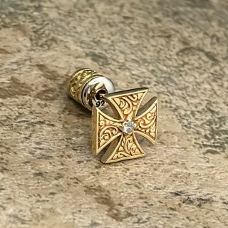 ޥ륿ԥ10Kɡۥ磻ȥɡ : Malta Cross Stud (10K Yellow Gold / White Diamond)