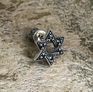 塼å塦ԥʥ֥åCZ : Jewish Star Stud (Black CZ)