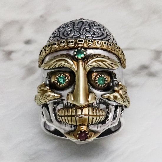 チベタン・モンク・スカル・リング : Tibetan Monk Skull Ring - ZOCALO ONLINE SHOP