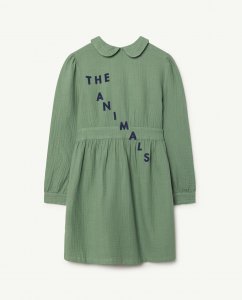 <img class='new_mark_img1' src='https://img.shop-pro.jp/img/new/icons23.gif' style='border:none;display:inline;margin:0px;padding:0px;width:auto;' />30%OFF/The Animals Observatory CANARY KIDS DRESS GREEN WHITE THE ANIMALS