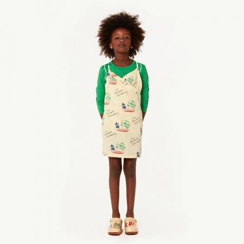 The Animals Observatory WEASEL KIDS DRESS YELLOW SHIPS