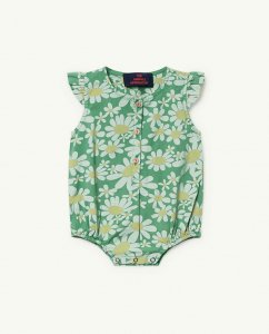 The Animals Observatory BUTTERFLY BABIES JUMPSUIT GREEN DAISIES