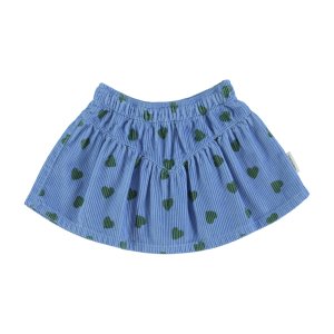 30%OFF!!piupiuchick  mini skirt blue w/ green hearts